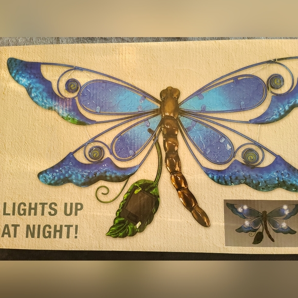 Wall Decor | Dragonfly Outdoor Solar Wall Decor | Poshmark